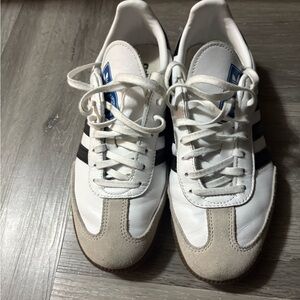 adidas Sambas White and Black Women's Sneakers .